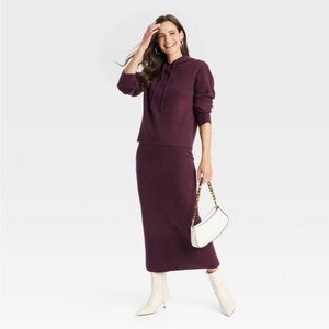 A New Day Soft Purple Hoodie and Midi Skirt Set Size XS